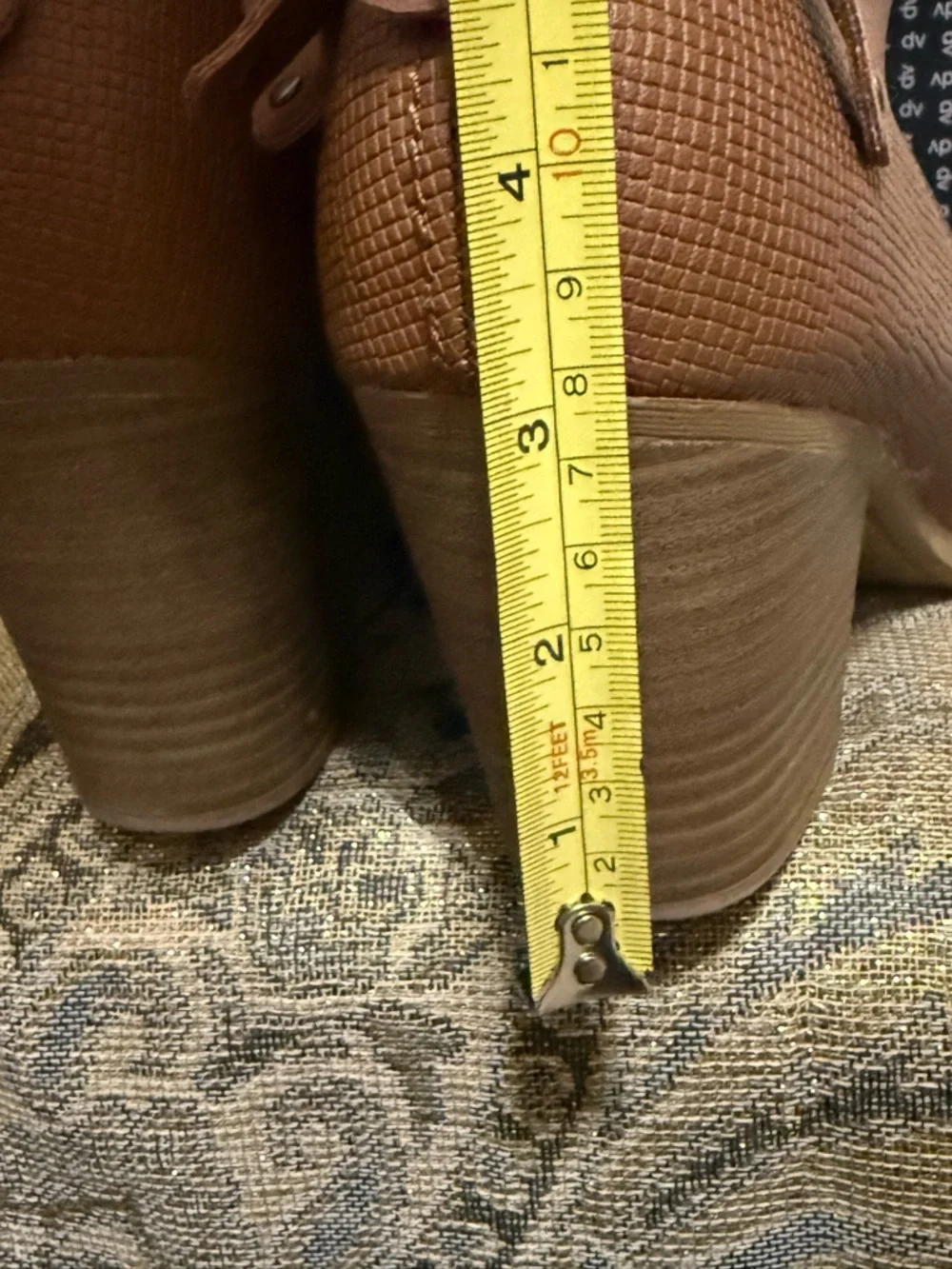 Dolce Vita Tan Ankle Booties with Side Zippers and Block Heel - Picture 9 of 9